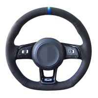 Car Steering Wheel Cover Black Suede Leather Car Accessories For Volkswagen VW Golf 7 GTI T-Roc Passat Variant (R-Line) Up! GTI