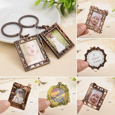 【CW】✢  New Metal Photo Frame Keychain Insert Picture Keyring Commemorative Pendant