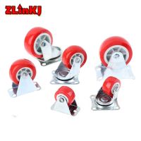 4pcs/set 1.5 Inch Furniture Casters Wheels Red Rubber Swivel Caster Roller Wheel Home Furniture Supplies