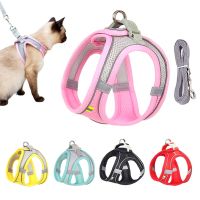 【YF】 Ajustável malha cão arnês e trela conjunto colete pet cachorro andando chumbo cães pequenos gatos gatinho