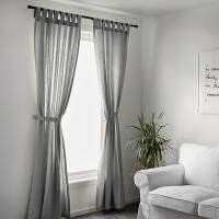 Curtains with tie-backs, 1 pair, 140x250 cm.