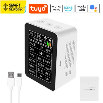 Home 13 In1 Tuya WIFI Intelligent Air Quality Monitor Indoor CO2 Detector  HCHO/TVOC/PM2.5/PM1.0/PM10/time/Temperature Humidity