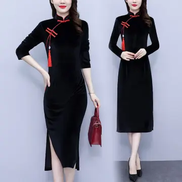 2023 Spring French Style Vintage Square Neck Long Sleeve Black Slit Elegant  fashion Women Dress - China Women Dress and Sexy Dresses price
