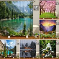 Forest Natural Scenery Shower Curtains 3d Printing Bath Curtains Polyester Washable Fabric With Hooks Home Decorative Screen