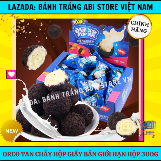 Hộp 300g bánh oreo tan chảy hoa anh đào-phô mai-oreo nhân hộp hồng-vàng - ảnh sản phẩm 3