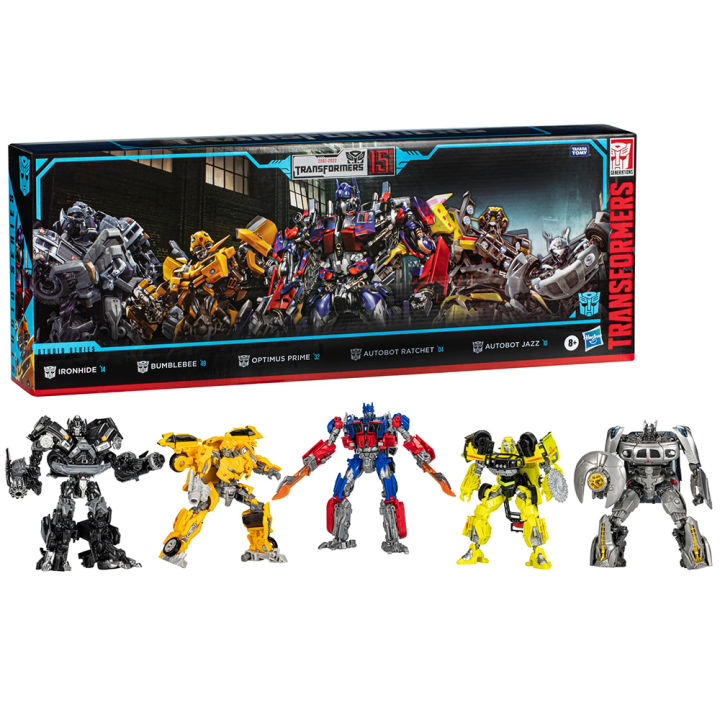 hasbro-transformers-studio-series-วันครบรอบ15th-multipack-ironhide-bumblebee-optimus-prime-autobot-ratchet-autobot-jazz-f3941