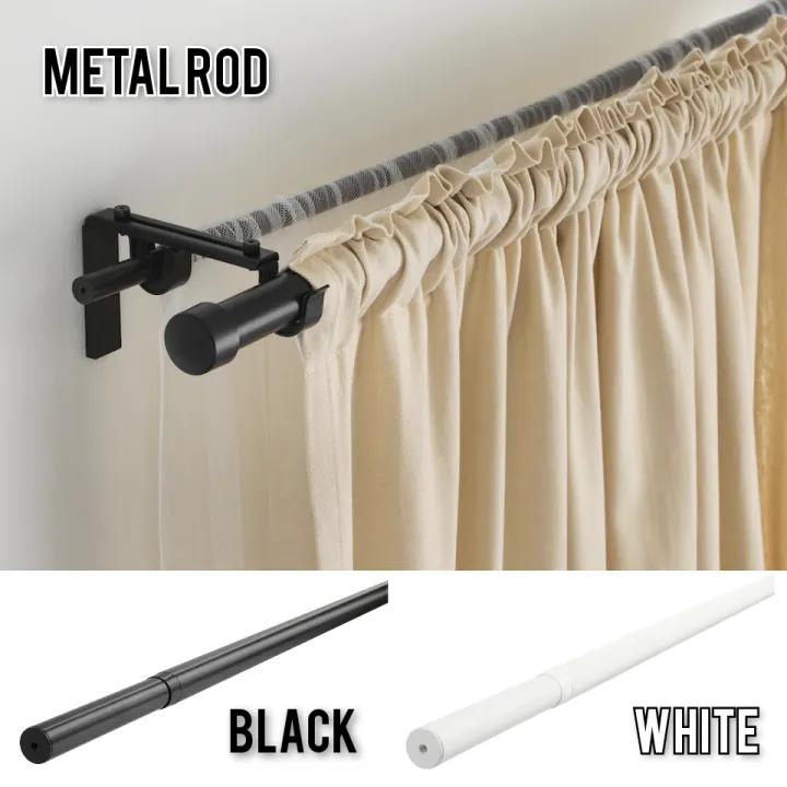Black Curtain Thick Metal Rod 120cm, Thick Curtain Rods Black