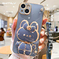 เคสโทรศัพท์ซิลิโคนนิ่มลายกระต่ายผีเสื้อ,Y91C แต่งหน้าแฟชั่นทำจากซิลิโคนนิ่มตัวยึดกระจก Y71 Y91 Y51 Y31 V5S Y95ได้ถึงของ VIVO