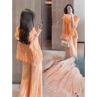 COD Chiffon Suit Set Womens Summer 2023 New Womens Elegant Casual High-end Professional Two-piece Set