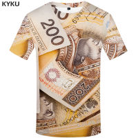 3d Tshirt Money T-shirt Men Poland Shirt Print Character Tshirts Casual Harajuku T-shirts 3d Vintage Anime Clothes Mens Clothing