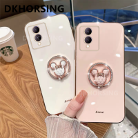 DKHORSING เคสโทรศัพท์รูปการ์ตูนชุบใหม่ VIVO Y17S รูปแบบน่ารักกล้องปกป้อง Y17s Vivo ปลอกอ่อนพร้อมที่ยึดแหวน