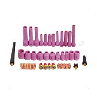 46Pcs TIG Welding Torch Stubby Gas Lens Replacement Accessories for WP9 WP20 TIG Back Cap Collet Bodies Kit Durable Practical