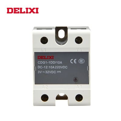 Delixi รีเลย์โซลิดสเตทรีเลย์ Cdg1 60dd 40dd Ssr-10dd 3-32V Dc เป็น12-220V Dc Ssr เฟสเดียว Dc ควบคุม Dc ไม่มีการสัมผัส