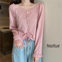 Natlux เสื้อกันหนาว ผญ เสื้อแขนยาว เสื้อกันหนาว ชิค สบายๆ สบาย วินเทจ WMY23A0A9Z 42Z231017