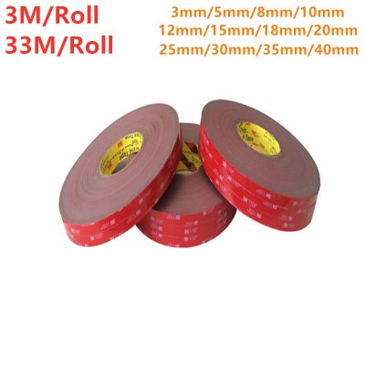 33M/Roll Truck Car Paste Acrylic Foam Double Sided Attachment Tape Adhesive 8mm 10mm 12mm 15/18/20/25/30mm Sticker LED Strip