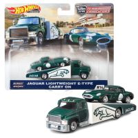 โมเดลรถเหล็ก HOT WHEELS JAGUAR LIGHTWEIGHT E-TYPE - CARRY ON รถสไลด์ลิขสิทธิ์แท้ ล้อยาง แพ็คคู่ โมเดลรถ จากัว โมเดลรถสะสม สเกล 1/64