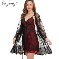 Lace Women Pajama Sets Robe Sets Sleepwear y Night Dress Nightgown Sets Bathrobe Female Lingerie Lounge Set Nightwear Nighty