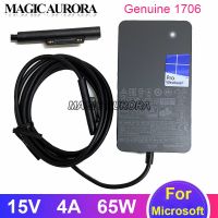 ของแท้สำหรับ Microsoft Surface Book Pro3 Pro4 Pro 5 Pro 6 Pro7 15V 4A 5V 1A อะแดปเตอร์ DC ที่ชาร์จความเร็วสูง1706 65แหล่งจ่ายไฟแล็ปท็อป