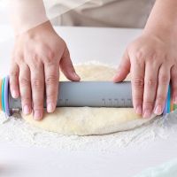 Silicone Adjustable Thickness Flour Rolling Pin Cooking Tools Baking Utensils Cake Dough Roller Baking Pastry kitchen Tools Bread  Cake Cookie Accesso