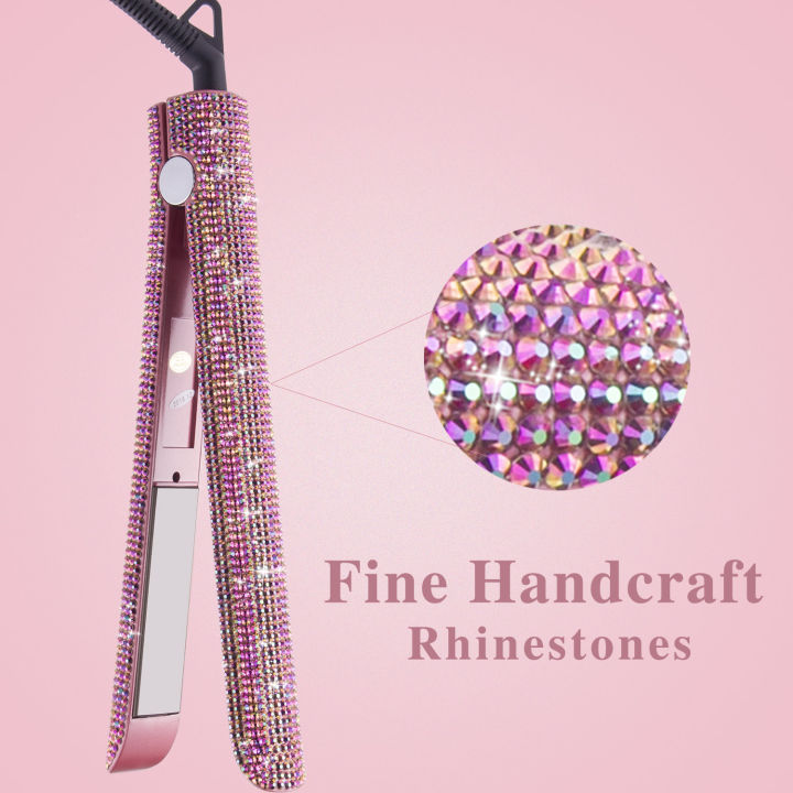 rhinestone-hair-flat-iron-titanium-floating-plate-crystal-hair-straightener-curler-fast-heating-straightening-irons-dual-voltage