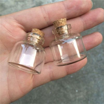 10ml Mini Glass Bottles Cork Empty Cute Transparent Glass Bottle Jars Vials 30*30*10mm 24pcs/lot Wholesale Free Shipping