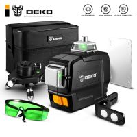 DEKO DKLL12PB 12 Lines 3D Laser Level Automatic Self Leveling Vertical Horizontal 360 Degrees Tilt Rotary Indoor&amp;Outdoor Mode