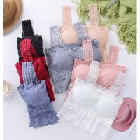 พร้อมส่งจากไทย?Sanay Bra?(N634)เสื้อครอปลูกไม้ ผ้านิ่มยืด ใส่สบาย เสริมฟองน้ำ