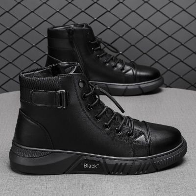 TOP☆Mens Boots 2022 Autumn New Mens Shoes. Mens oversized Martin boots. Trendy British style mens boots. Casual fashion high top shoes. Mens versatile leather boots（39-48）