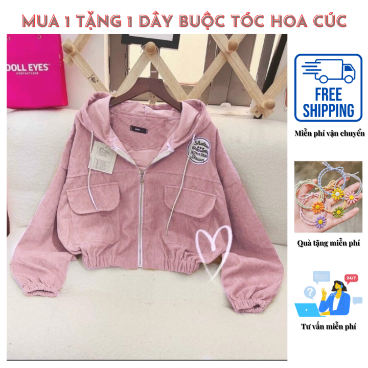 Freeship+Quà] Áo Khoác Nhung Kiểu Bomber Nam Nữ Thêu LOGO, Chất ...