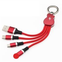 ไมโคร Usb พิมพ์ข้อมูลแบบ3 In 1สำหรับสายพวงกุญแจ Iphone สายเคเบิลกีตาร์ Ios ไฟชาร์จซิงค์ดีไซน์