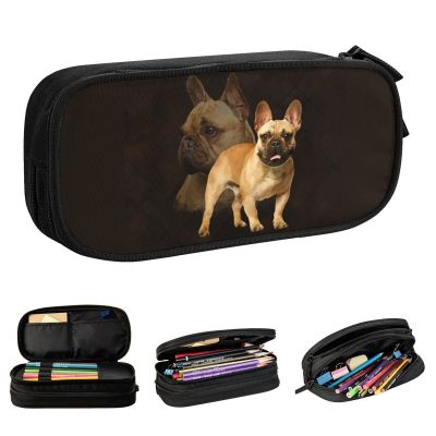 【CW】 French Bulldog Frenchie Dog Pencil Cases Cute Pencilcases Pen for Student Big Capacity Bag Students School Zipper Accessories