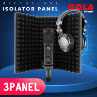 3 Panel Foldable Studio Microphone Isolation Shield Recording Sound Absorber Foam Panelลดเสียงรบกวน แผงไมโครโฟนสตูดิโอแบบพับได้แผงแยกแผ่นบันทึกเสียงแผงโฟมซับเสียง