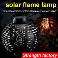 Wilder New Solar Flame Tome Lamp Outdoor Round Rattan Lantern Courtyard Hanging Atmosphere Chandelier CHN-Q
