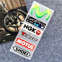 MOTUL SHOEI GOPRO DAINESE NGK 1เซ็ตยามาฮ่าซูซูกิฮอนด้าแต่งรถขอบรถจักรยานยนต์สะท้อนแสงสติกเกอร์หมวกนิรภัยสติกเกอร์ไวนิลสำหรับ Kawasaki KTM DUCATI BMW Benelli Harley Vespa