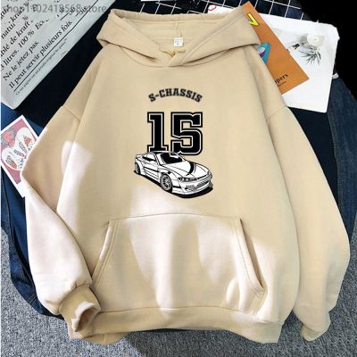 JDM Hoodies Men Initial D Car Comic Print Casual Silvia S15 Mounted Sweatshirts Long Sleeve Unisex Jersey Male Graphic Clothes Size XS-4XL