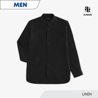 À NOUS - MEN SHIRT - Classic Fit - Linen (Charcoal Black) / เสื้อเชิ๊ต ตัวหลวม ผ้าลินิน สีดำ