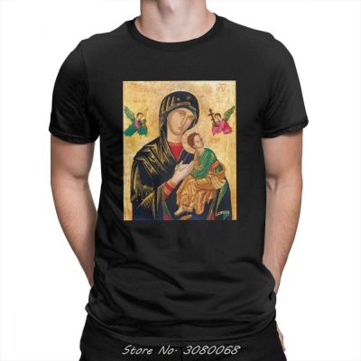 Madonna And Virgin Mary Tees Shirt Graphic Pure Cotton Round Collar T-Shirts Short-Sleeve MenS Novelty T Shirt Streetwear