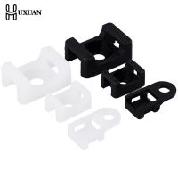 100PCs Cable Tie Mount Wire Buddle Saddle Type Plastic Holder White Black Cable Management