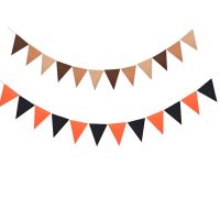 New 4M 12 Flags Brwon Black Orange flags Halloween Banners Pennant Baby Shower Bunting Flag Birthday Christmas Party Decoration Banners Streamers Conf