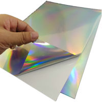 50 Sheets A4 Laser Holographic Label Sticker PET Waterproof For Decoration Handmade Logo advertising