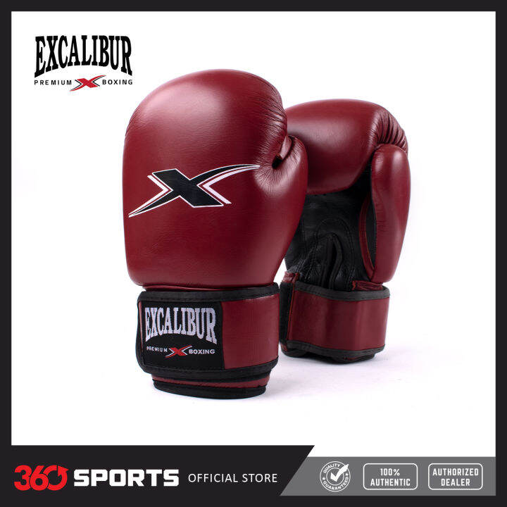 Excalibur ELITEPRO Genuine Leather Boxing Gloves Dark Maroon Lazada PH