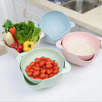 Double Drain Basket Vegetable Washing Strainer Kitchen Cleaning Sieve Drainer Filter Tools