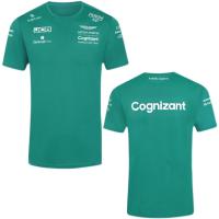 High quality stock F1 Aston Martin Team Racing Suit Short-Sleeved T-Shirt Car Logo Overalls 2022 New Style Customized