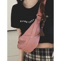 Uniqlo nylon canvas bag womens 2023 new trendy summer dumpling bag saddle bag all-match shoulder messenger bag