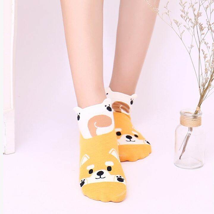 kawaii-women-short-socks-funny-cute-cartoon-animal-cat-dog-fox-panda-rait-high-quality-cotton-harajuku-casual-ankle-socks-sox