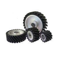 Dia. 75mm - 200mm Serrated Rubber Contact Wheel Sanding Belt Polishing Wheel Cleaning Tools