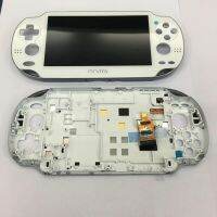 หน้าจอ Lcd สำหรับ Ps Vita 1000ชิ้นส่วนระบบสัมผัสพร้อมกรอบสีดำสีขาว