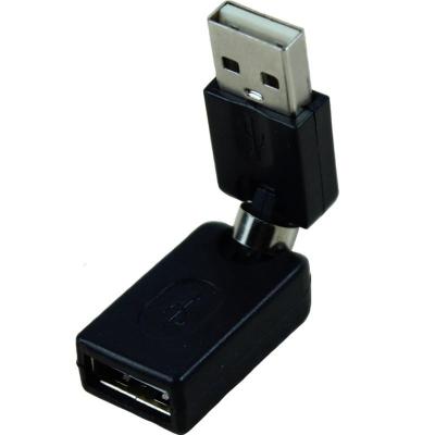 Black USB 2.0 Male To USB Female 360 Degree Rotation Angle Extension Adapter