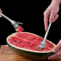 ส้อมผลไม้ Anti-Rust Watermelon Slicer Long Handle Fruit Cutting Tool Watermelon Slicer Multipurpose