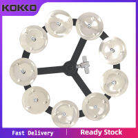 คลังสินค้าพร้อม! แทมโบรีน Hi-Hat ระฆังสองแถวระฆังกลองแจ๊สขาตั้งกล้อง9-Bell Hi-Hat ระฆังอุปกรณ์เสริมฉิ่งสำหรับนักตีกลอง